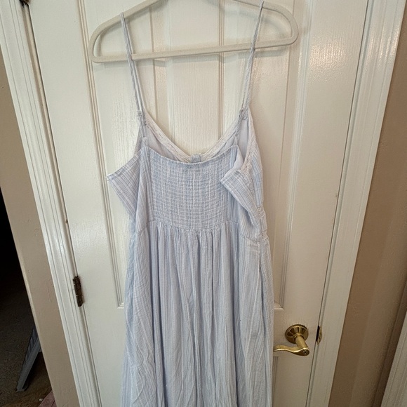 And Now This Elegant Light Blue and White Maxi Dress w Lace Women’s XL Bohemian - Picture 4 of 7
